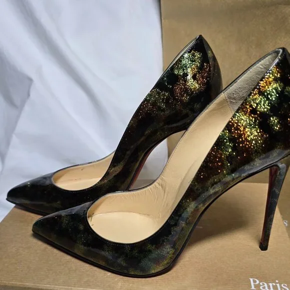 Christian Louboutin Pigalle Follies 100 Patent Milky Way - Picture 2 of 14